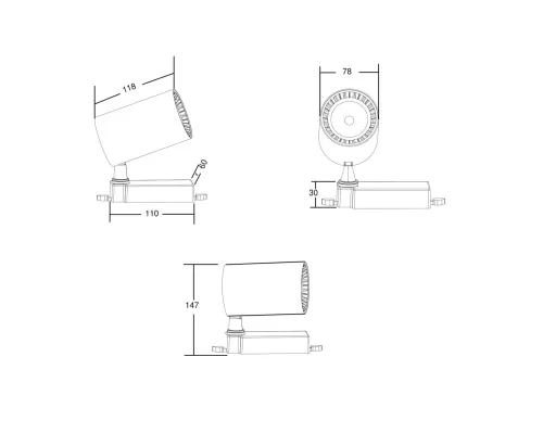 Трековый светильник Technical TR029-3-10W4K-B  фото 3